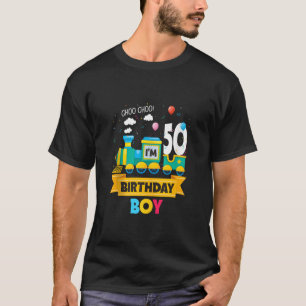 T-shirt Je suis 50e anniversaire Garçon Train Thème Jouet 