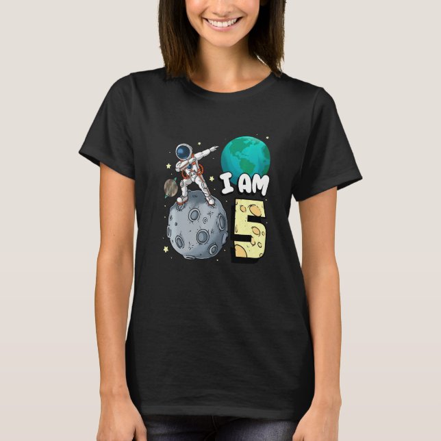 T-shirt Je suis 5 astronaute spatiale Kid Moon Walker 5e a (Devant)