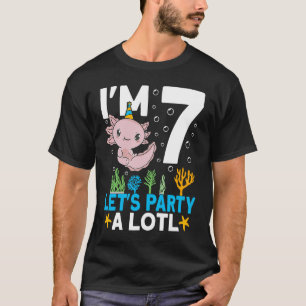 T-shirt Je suis 7 anniversaire de la fête Axolotl mignon 7