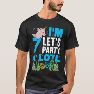 T-shirt Je suis 7 anniversaire de la fête Axolotl mignon 7