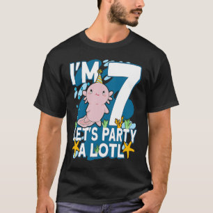 T-shirt Je suis 7 anniversaire de la fête Axolotl mignon 7