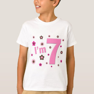 T-shirt Je suis 7 fleurs de rose et de brun