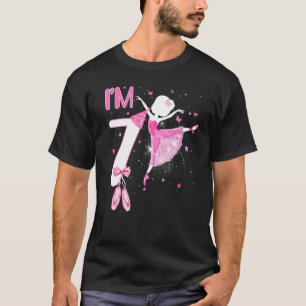 T-shirt Je suis 7e anniversaire Ballerina Anniversaire dan