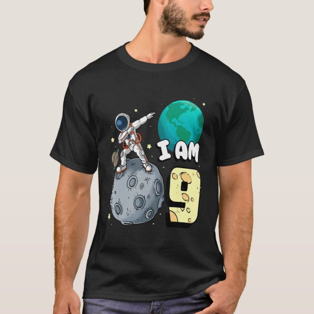 T-shirt Je suis 9 astronaute spatiale Kid Moon Walker 9e a (Devant)