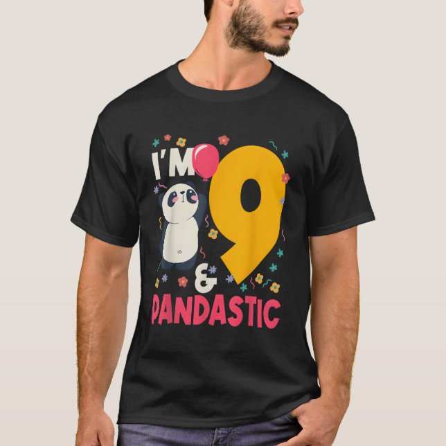 T-shirt Je Suis 9 Pandastic Panda Py Célébration 9E (Devant)