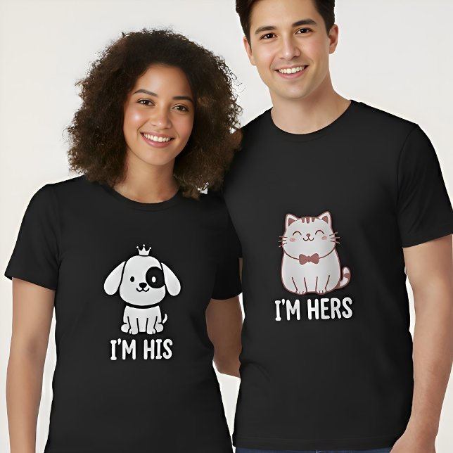 T-shirt Je suis à elle Chat pour couples assortis (Créateur téléchargé)
