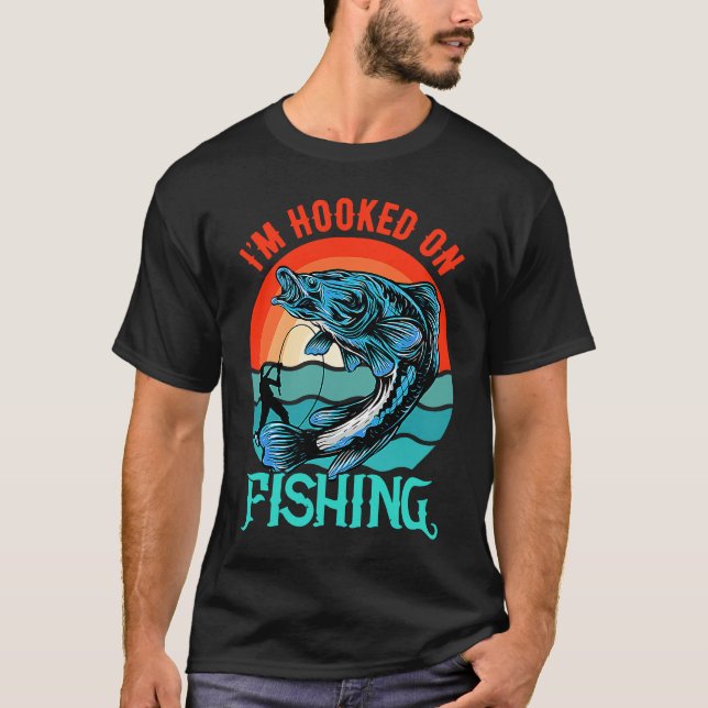 T-shirt Je suis accro à la pêche (Devant)