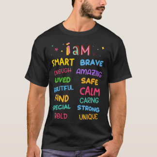 T-shirt Je Suis Affirmation Quotidienne Colorée Christian 