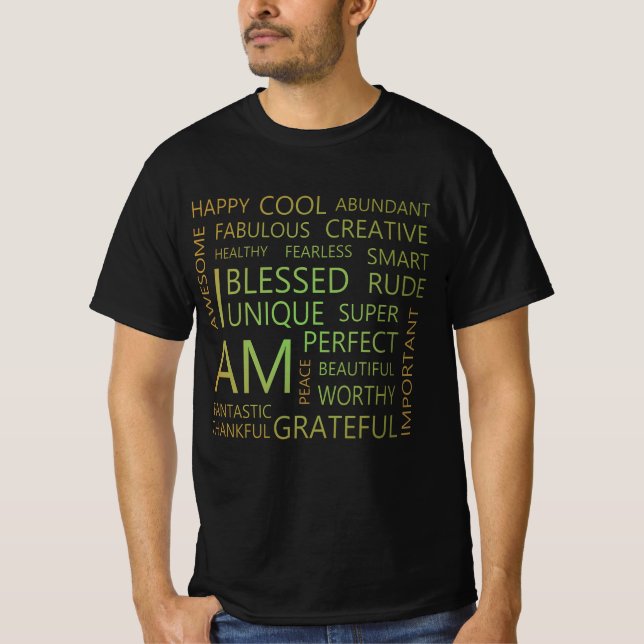 T-shirt Je suis Affirmations, Croissance Réflexions Positi (Devant)