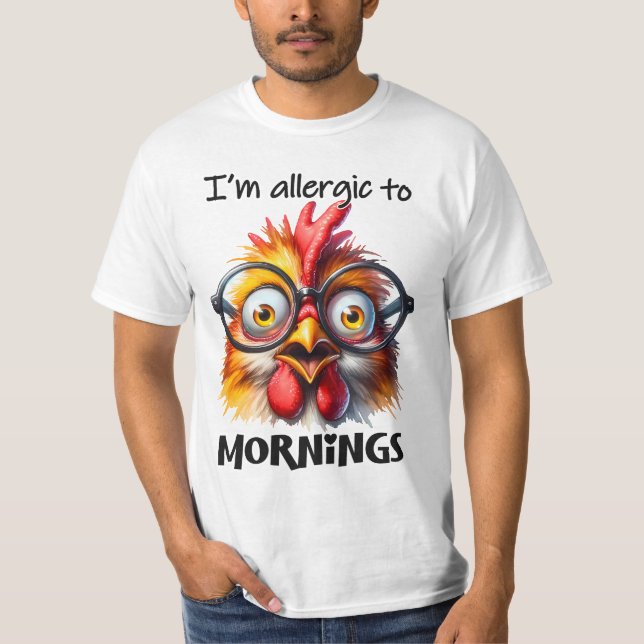 T-shirt Je suis allergique aux matins ! (Devant)