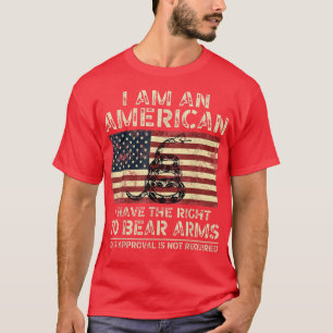 T-shirt Je Suis Américain Et J'Ai Le Droit De Porter Des A