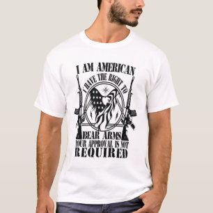 T-SHIRT JE SUIS AMÉRICAIN J'AI LE DROIT DE PORTER DES ARME
