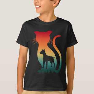 T-SHIRT JE SUIS AMOUREUX CHAT CHIEN ANIMAUX CADEAU