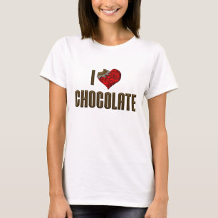 T-shirt Je suis amoureux du chocolat en forme de cœur - Ba