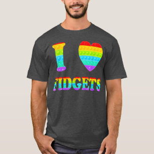 T-shirt Je suis amoureux du jeu de plateau Pop It Rainbow