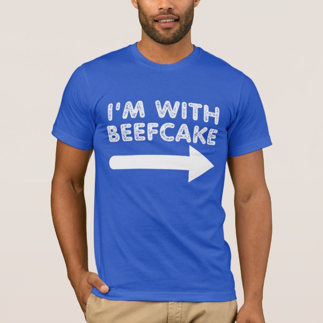 T-shirt Je Suis Avec Beau Gars (Devant)