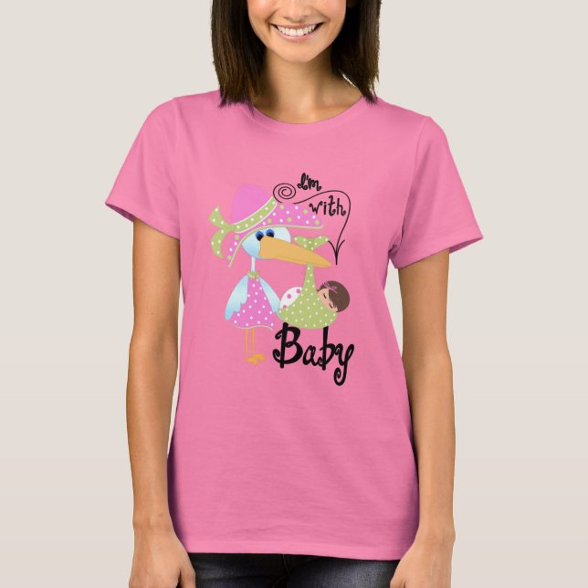 T-shirt Je suis avec bébé (Devant)