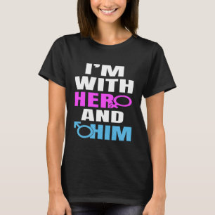 T-shirt Je suis avec elle et lui, fierté bisexuelle en thr