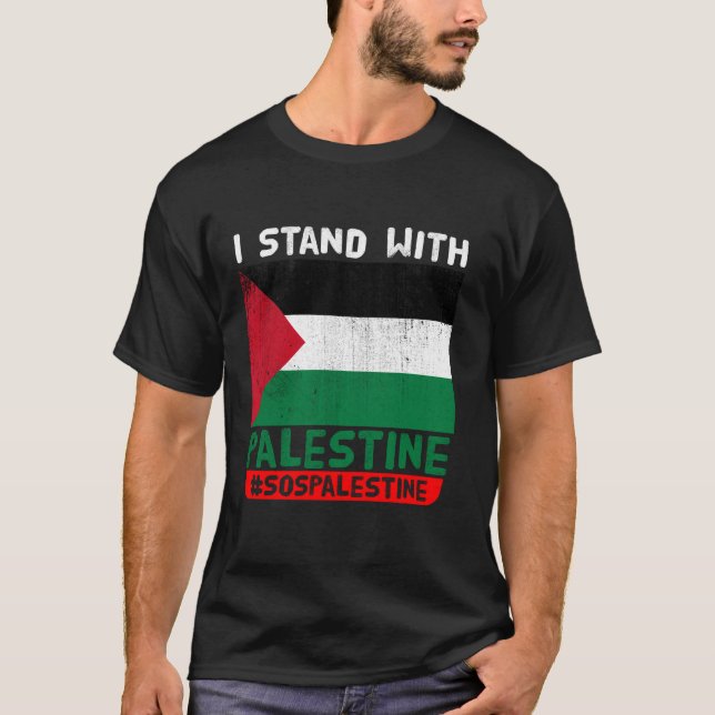 T-shirt Je Suis Avec Free Palestine Support SOS Palestine (Devant)