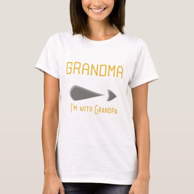T-shirt "Je suis avec grand-père" de grand-mère (Devant)