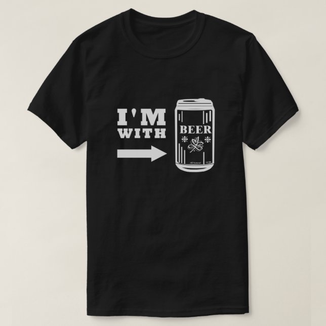 T-shirt Je suis avec la bière (Design devant)