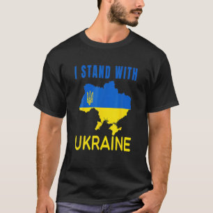T-shirt Je Suis Avec La Carte De L'Ukraine Et Le Drapeau U