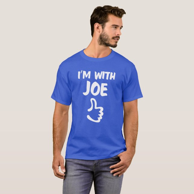 T-shirt Je suis avec la chemise de Joe - bleu royal (Devant entier)