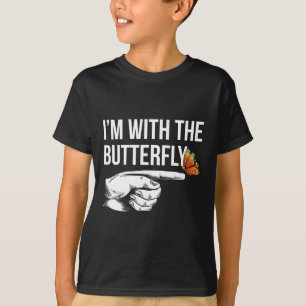 T-shirt Je suis avec la fête des papillons jumelé couples 