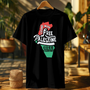 T-shirt je suis avec la palestine libre carte graphique ar
