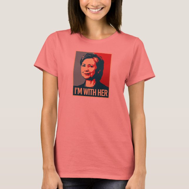 T-shirt je suis avec l'affiche d'hillary - - (Devant)