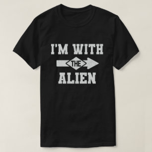 T-shirt Je suis avec l'Alien drôle couple costume d'Hallow