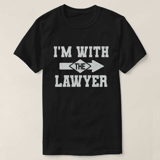T-shirt Je suis avec l'avocat drôle couple costume d'Hallo (Design devant)