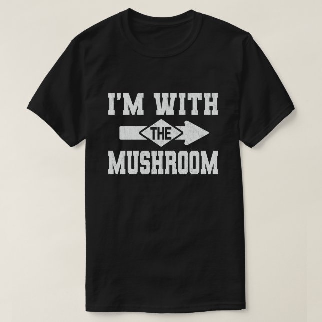 T-shirt Je suis avec le champignon drôle couple Halloween (Design devant)
