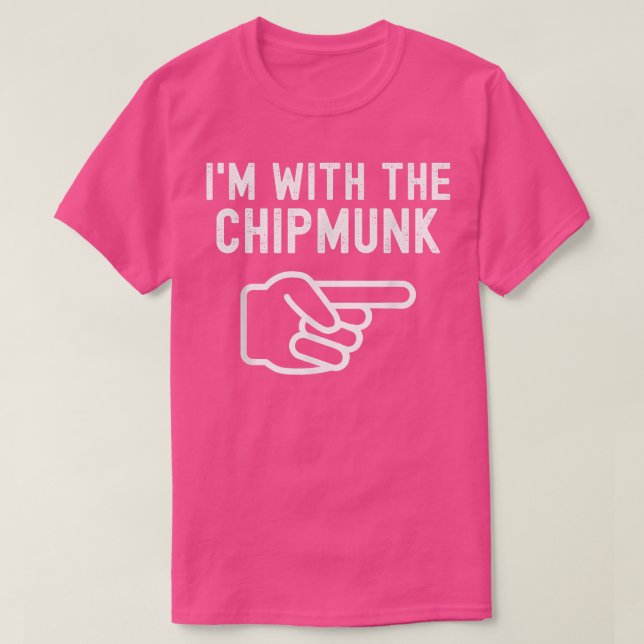 T-shirt Je suis avec le Chipmunk Funny Couples qui corresp (Design devant)