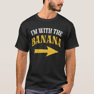 T-shirt Je suis avec le costume banane Halloween jumeler