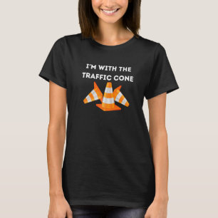 T-shirt Je suis avec le costume de cône de la circulation