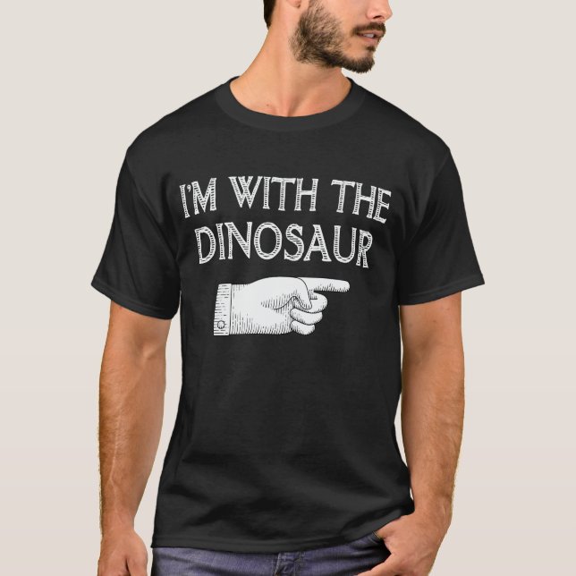 T-shirt Je suis avec le costume d'Halloween Dinosaure (Devant)