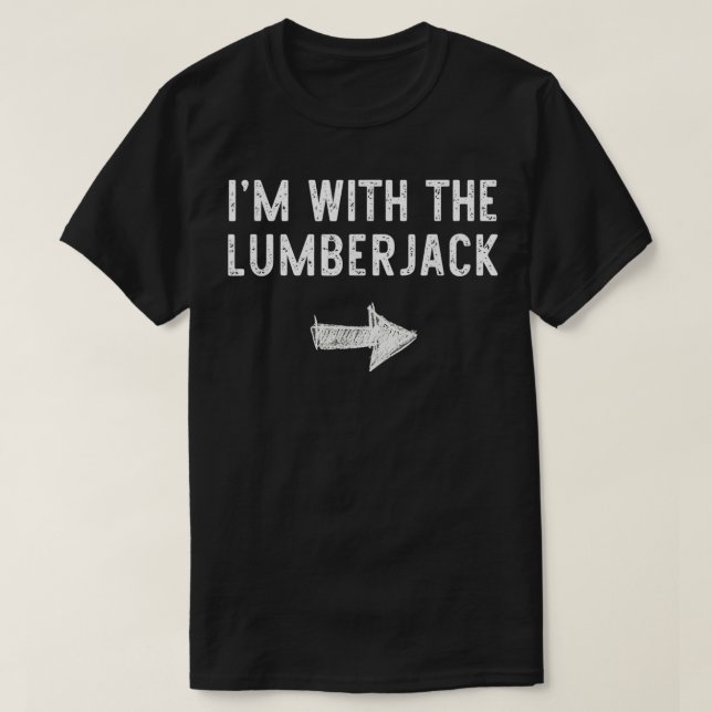 T-shirt Je suis avec le costume Lumberjack Halloween corre (Design devant)