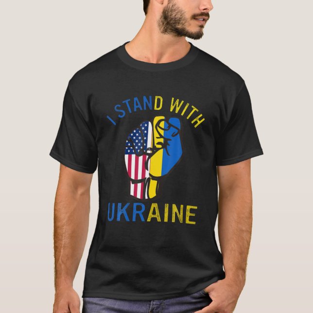 T-shirt Je Suis Avec Le Drapeau De L'Ukraine (Devant)