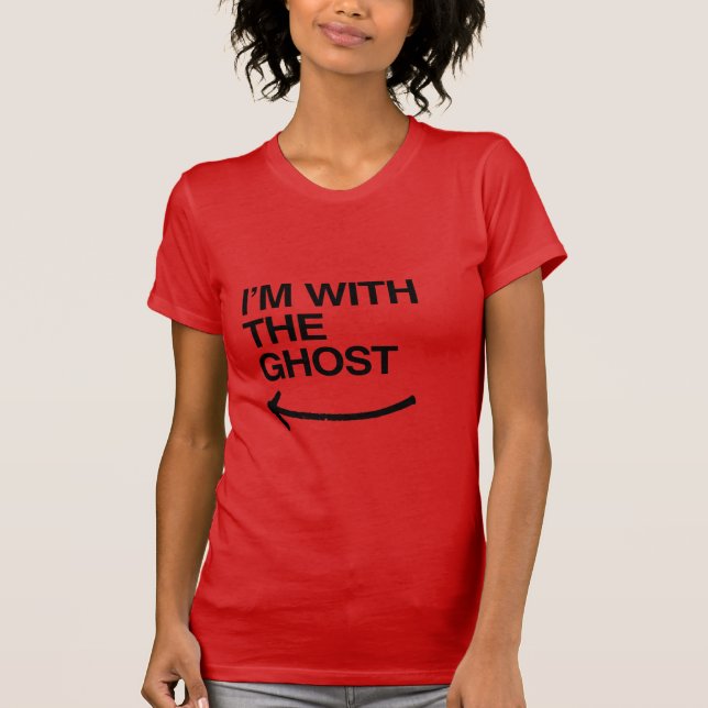 T-shirt Je suis AVEC LE FANTÔME - Halloween - .png (Devant)