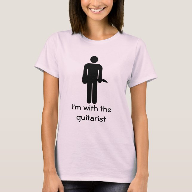 T-shirt Je suis avec le guitariste (Devant)