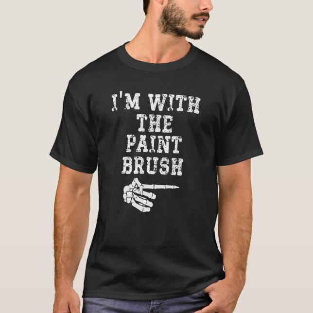 T-shirt Je suis avec le Paint Brush Point Matching Couples (Devant)