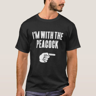 T-shirt Je suis avec le paon drôle de costume de couple d'