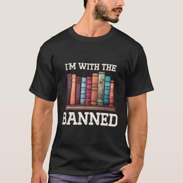 T-shirt Je Suis Avec Les Lecteurs De Livre Drôle Interdits (Devant)