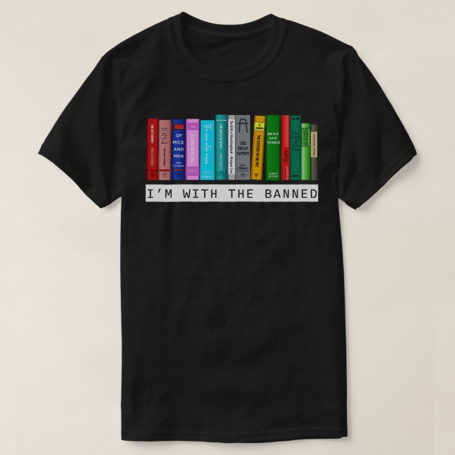 T-shirt Je suis avec les livres interdits réserver 1 (Design devant)