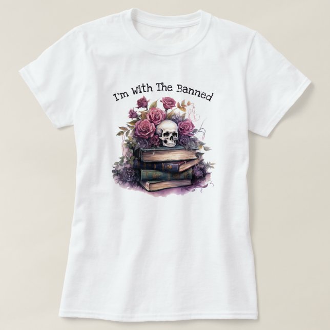 T-shirt Je suis avec l'interdit, l'amour du livre (Design devant)
