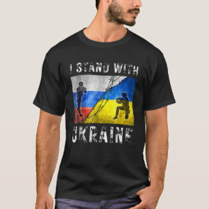 T-shirt Je Suis Avec L'Ukraine Américain Ukrainien Drapeau