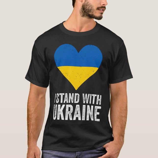 T-shirt Je suis avec l'Ukraine Arrêtez Poutine Arrêtez la  (Devant)