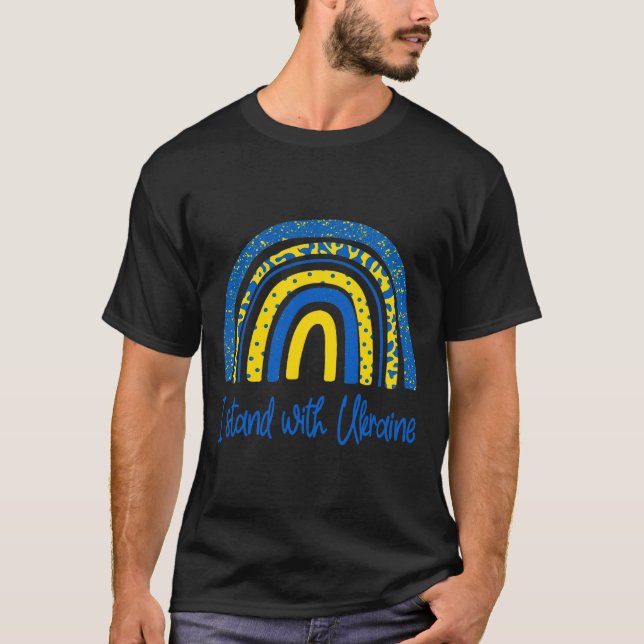T-shirt Je suis avec l'Ukraine Boho Rainbow - Couleurs Cla (Devant)