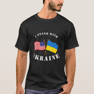 T-shirt Je Suis Avec L'Ukraine Drapeau L'Amérique